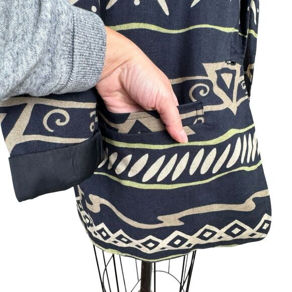 Vintage Rafaella Blazer Womens 8 Black Linen Cotton Southwestern Aztec Artsy 90s - Picture 6 of 16